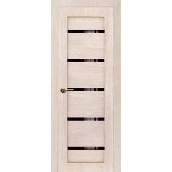 Дверь ЭКОЛайт 17 черное стекло лакобель капучино 70