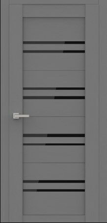 Дверь ЭКО Deluxe 306 чёрное стекло лакобель Grey Soft 40*200