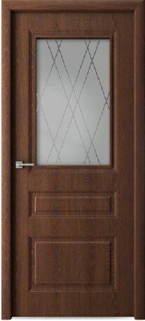 Дверь Каскад дуб филадельфия коньяк остекленная 80*200
